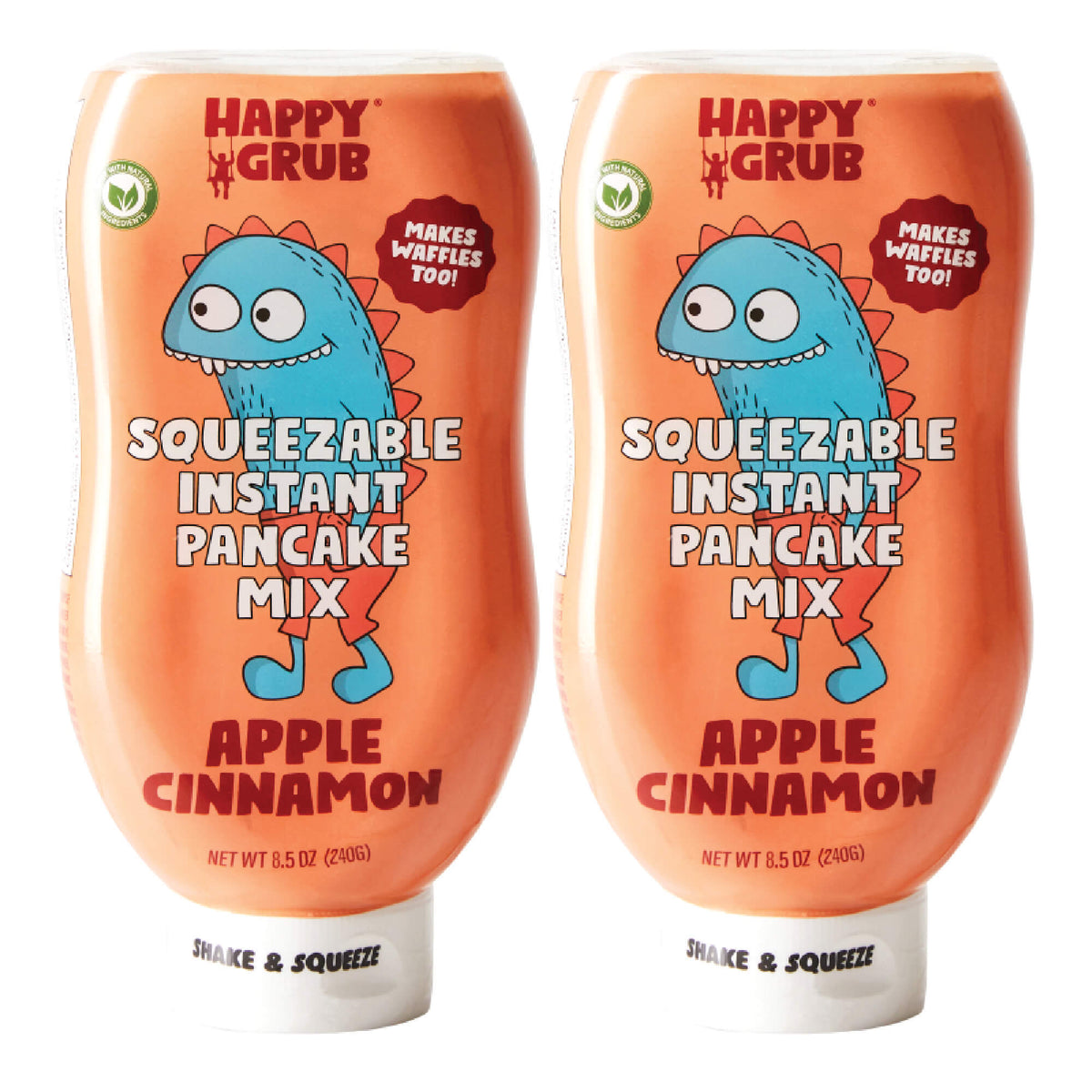 Organic Apple Cinnamon Squeezable Instant Pancake Mix 2pack– Happy 