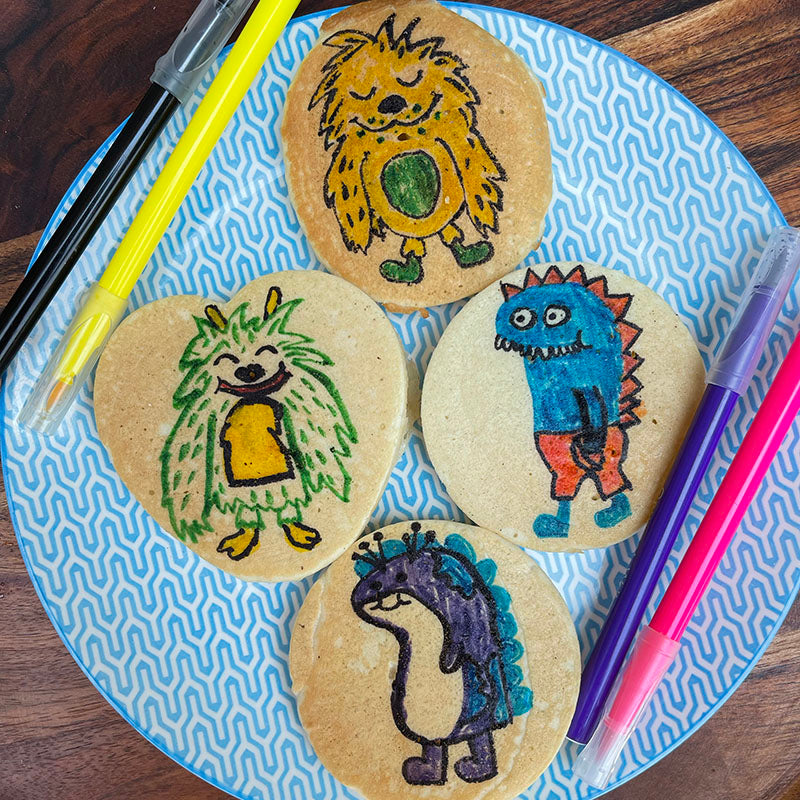 Decorate your food and create pancake art designs with Happy Grub plant based edible ink markers